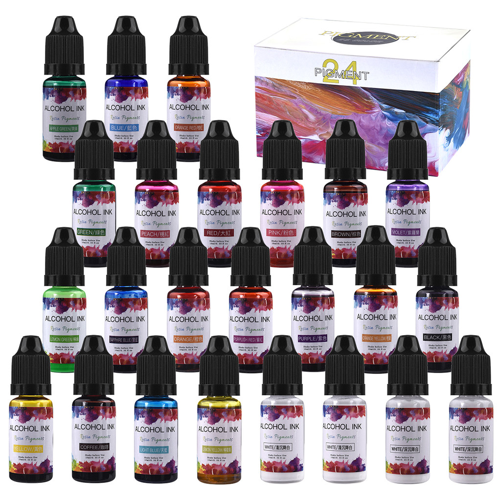 10ML Art Ink Alcohol Resin Pigment Kit Liquid Resin Colorant Dye Ink Diffusion UV Epoxy Resin Jewelr