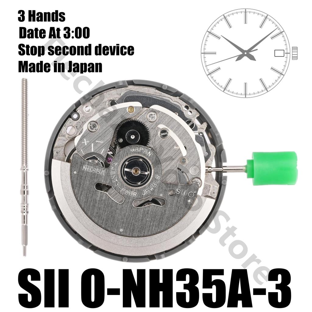 SII NH35 Movement  NH35A Movement Automatic Mechanical Movement 3 Hands Sweep second Date At 3:00 Ja