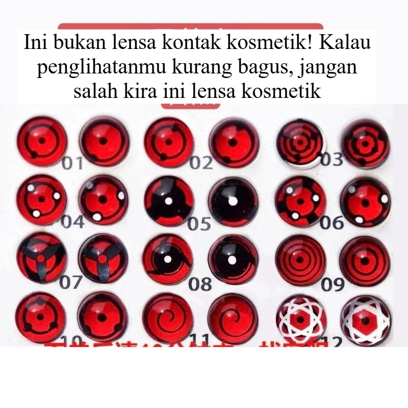3D Bola Mata Boneka BJD / OB11 – Sharingan Blood Eye Design, DIY Glass Eyes for Doll Custom 6MM - 12