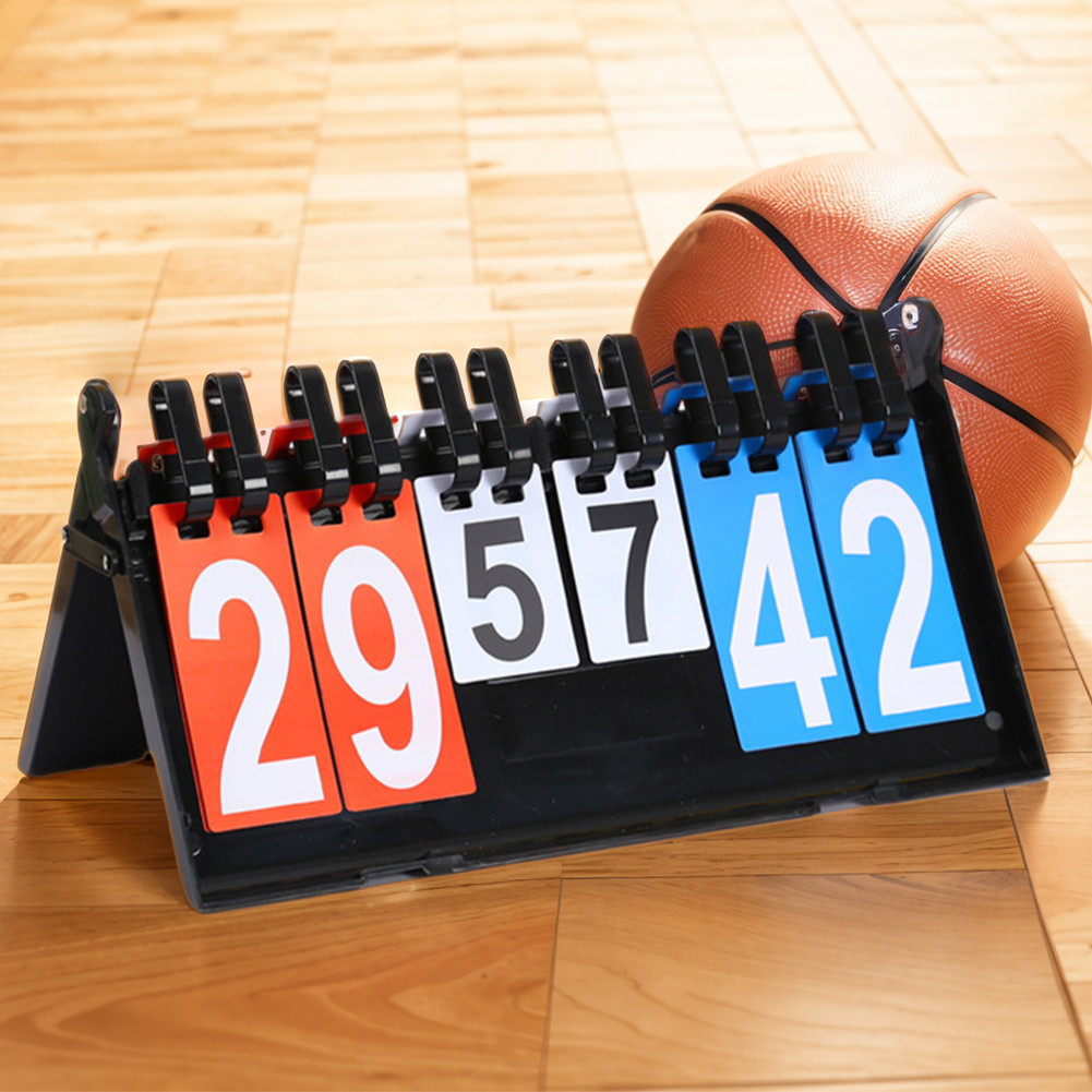 Sports Scoreboard Tabletop Scoreboard 6-Digit Flip Scoreboard Basketball Score Counter for Basketbal