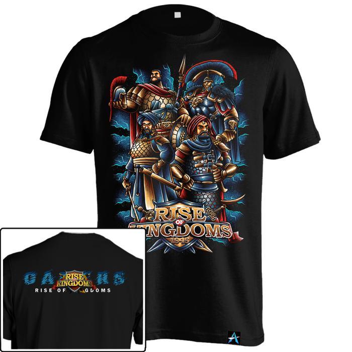 (COD) Kaos Gamer Rise of Kingdoms YL-184 Baju Gamers Warna Hitam Cotton Combed 24s - S
