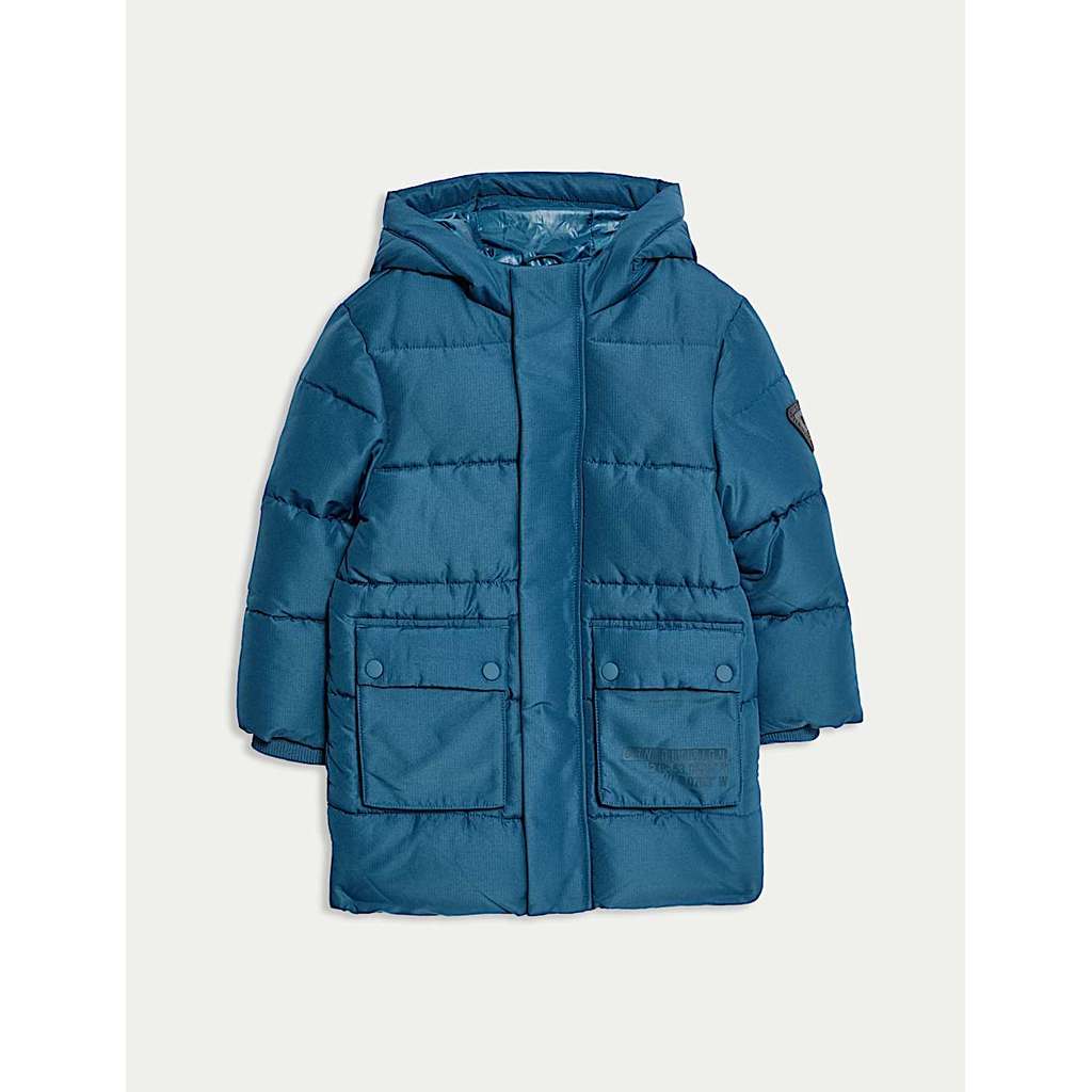M&S - Jaket Anak Laki-Laki  - Longline Padded Hooded Coat