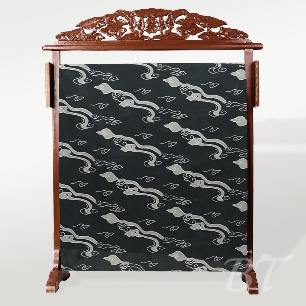 BATIK TRUSMI Kain Panjang Katun Batik Cap Mega Mendung Air Army Hijau Sage DK Cocok Untuk Seragaman