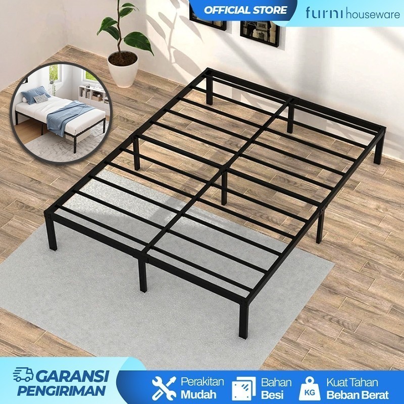 Rangka Ranjang BasicBed Minimalis Krangka Ranjang Besi Kokoh Full Besi Ukuran 36x180x200cm