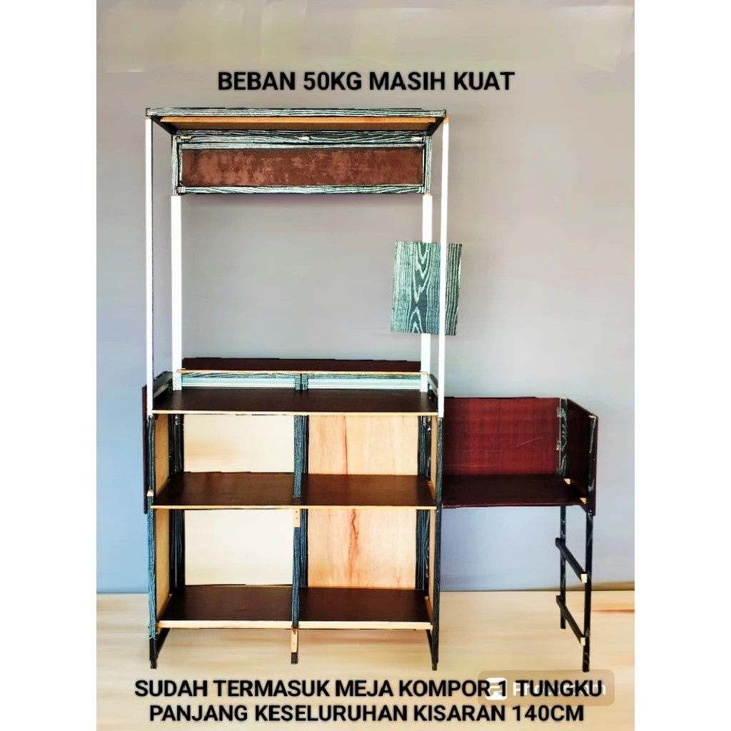 Booth Portabel Kayu - Meja Jualan Minimalis & Aesthetic - Mudah Dilipat