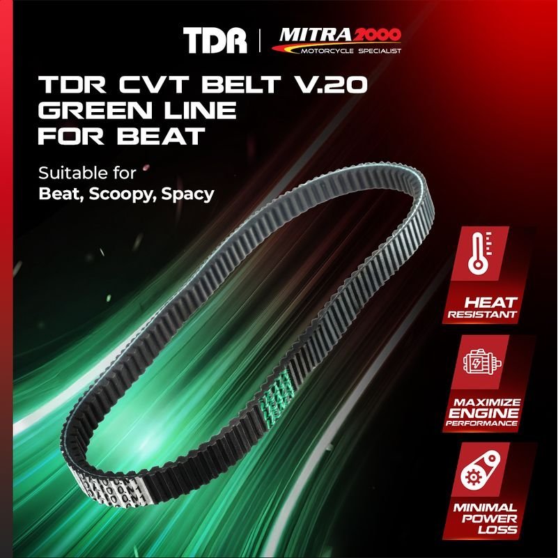 V Belt TDR CVT Belt V.20 Green Line Motor Beat (KVY) Karbu Only
