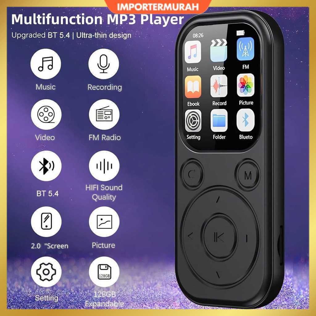 MP3 Digital Audio Player HiFi Bluetooth MP4 2 Inch 210mAh - SD-09