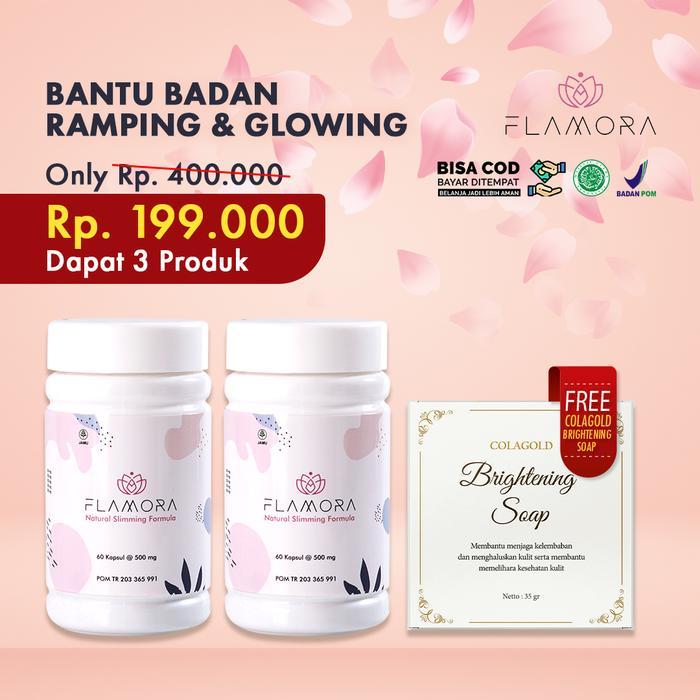 Flamora Slimming Minuman Pelangsing Badan Kapsul Asli Original 2 Botol