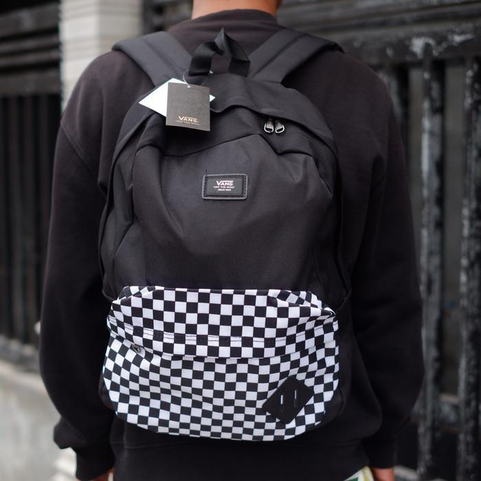 Tas Backpack Vans Patch Logo Checkerboard