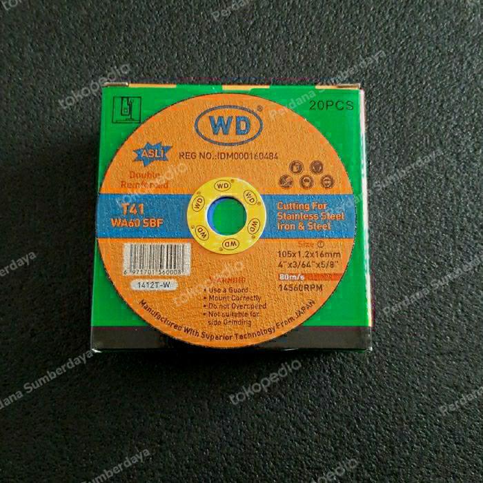 Batu Potong WD 4" Tipis 1 box isi 20 pcs / Gerinda Potong WD 1 box