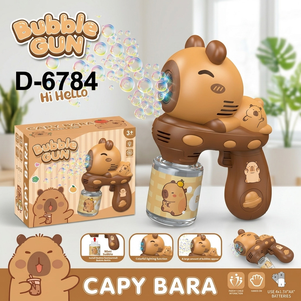 TC Mainan Anak Bubble Gun Karakter Capybara Unicorn