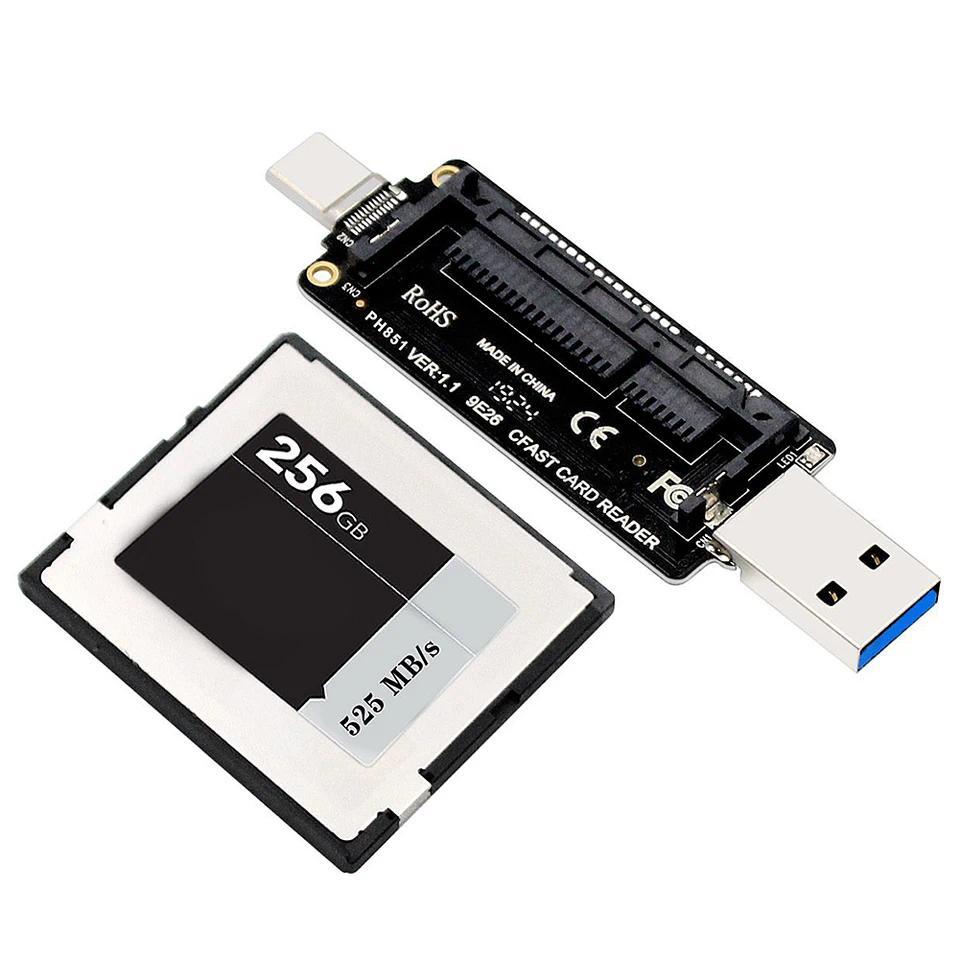 PH851 CFAST Card Reader USB3.1 Type-C Portable CFast Memory Card 10Gbps Support 2TB for Laptop Table