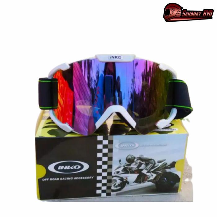 GOOGLE CROSS HELM MOTOR KACAMATA TRAIL MURAH KEREN VISOR TRAIL JPX FUL Motorcycle - Putih