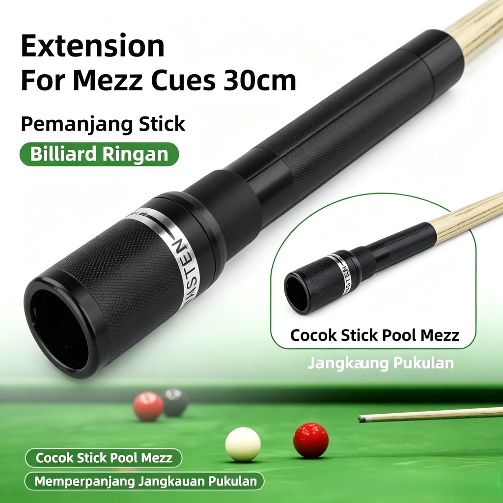 Extension For Mezz Cues Ringan Pemanjang Stick Billiard Pool Extender Pool Cue Aksesoris Stick Pool 
