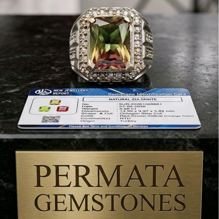 Cincin Permata Color Change Zultanite Include Memo Lab - 6