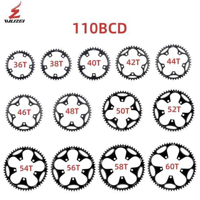 Foto Chainring Wuzei 110 BCD 36T 38T 40T 42T 44T 46T 48T 50T 52T 54T BCD Narrow Wide