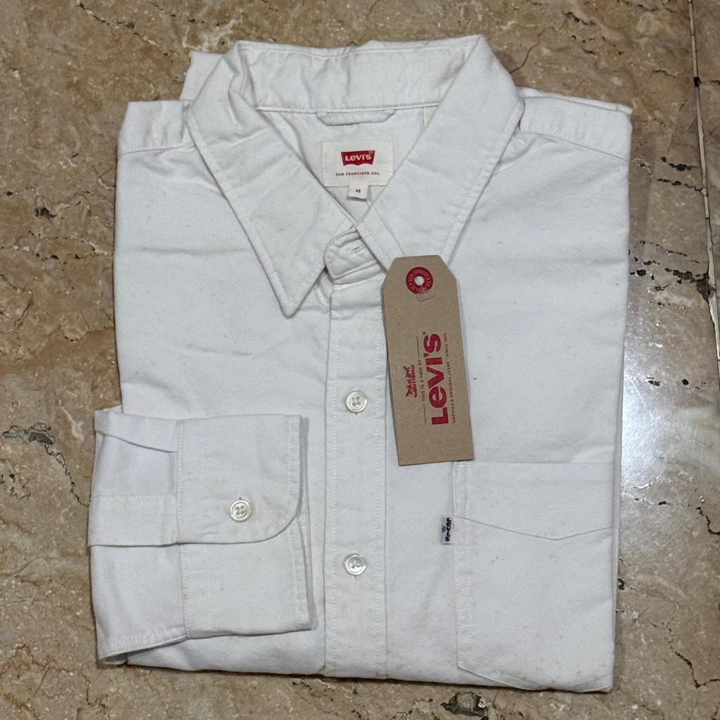 Levis Original Kemeja Pria Lengan Panjang Oxford  One Pocket Putih 65824-0180 - Kemeja Branded