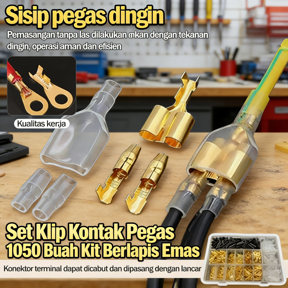 Klip 6.3MM Buah Pegas 2.8MM Emas Dipres 4.8MM Klip 1050 Pegas Buah