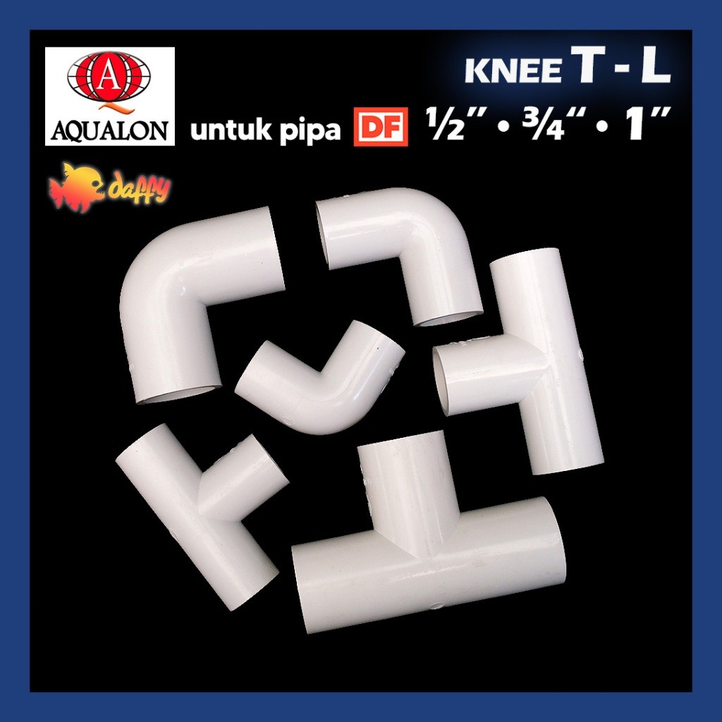 Knee Keni 1/2" - 3/4" - 1" Keni L Keni T --- Aqualon Standard Ukuran Inch Rucika (BUKAN mm)