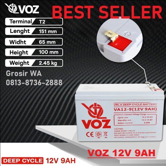 Battery Vrla 12V 9Ah Baterai aki ups 12V 9Ah - VOZ 12V 9AH