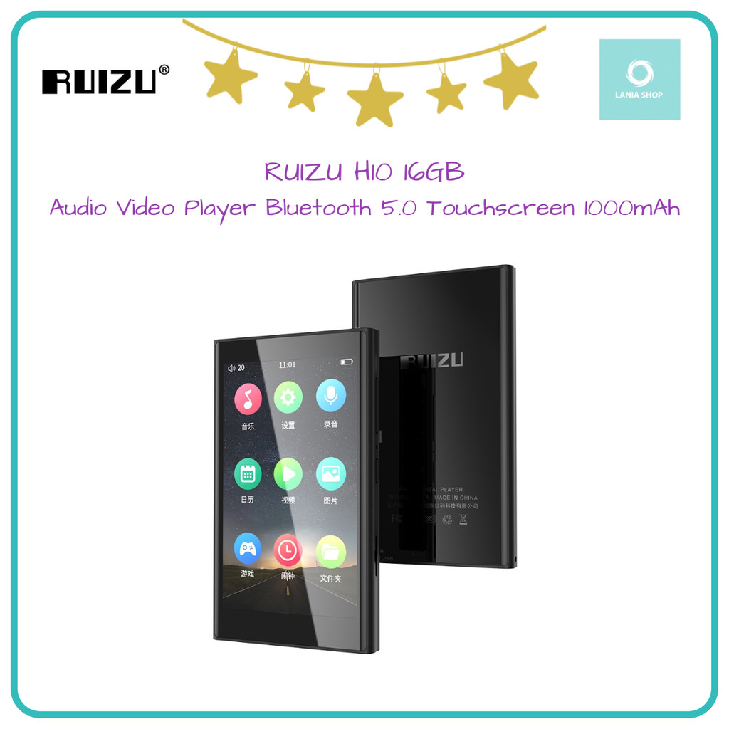 RUIZU H10 16GB Audio Video Player Bluetooth 5.0 Touchscreen