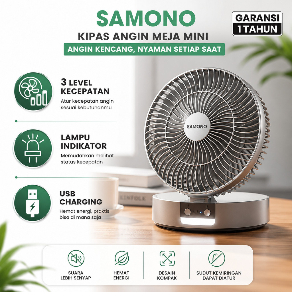 Samono Portable Desk Fan 2000M SW-DF03