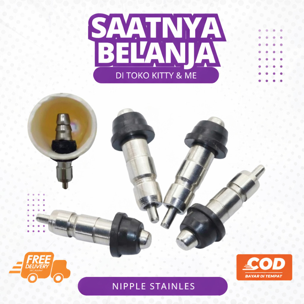 (1 PCS) NIPPLE STAINLES STAINLES - Nipel Ayam Nipel Puyuh  Tempat Minum Ayam Puyuh