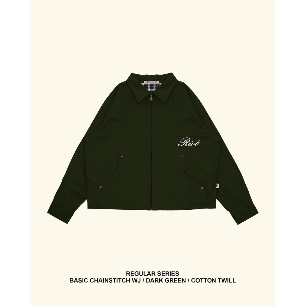 RAWTYPE RIOT Basic Chainstitch Work Jacket - Dark Green