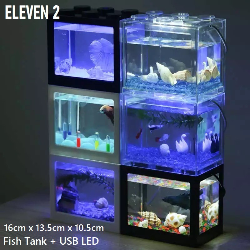 Akuarium Ikan Ukuran Besar dari Blok Lego untuk Ikan Cupang / Guppy / Udang / Kura-kura / Ikan Bayi 