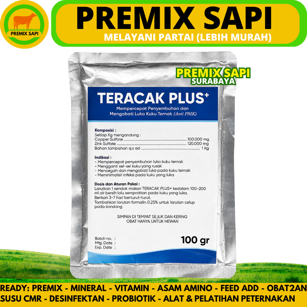 TERACAK PLUS 100 GRAM - Obat Luka kuku Sapi Kambing PMK - Obat Kuku Sapi Pincang Laminitis