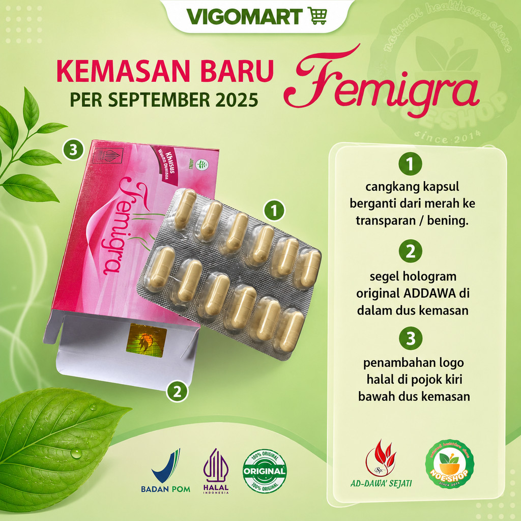 Femigra Original 100% Herbal Khusus Memelihara kesehatan Kewanitaan