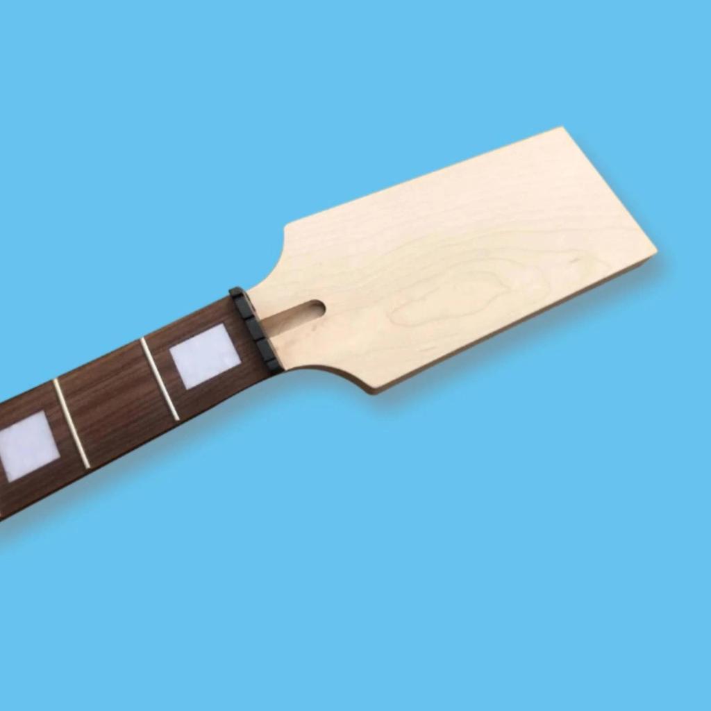 Unfinished Maple Bass Neck White Inlays Electric Bass Neck Instrument Part