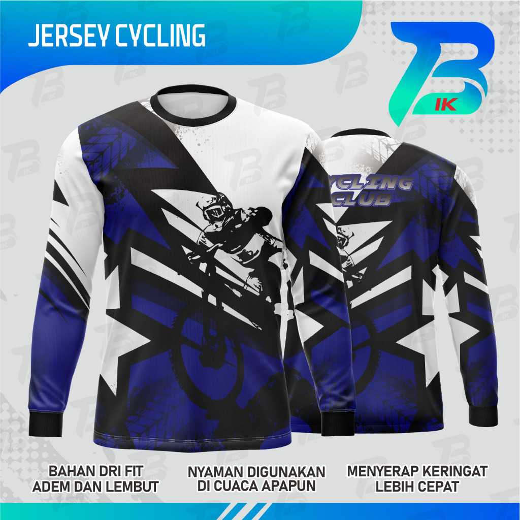JERSEY OBLONG CYCLING LENGAN PANJANG/KAOS KERAH OBLONG CYCLING FULLPRINTING/JERSEY OBLONG CYCLING