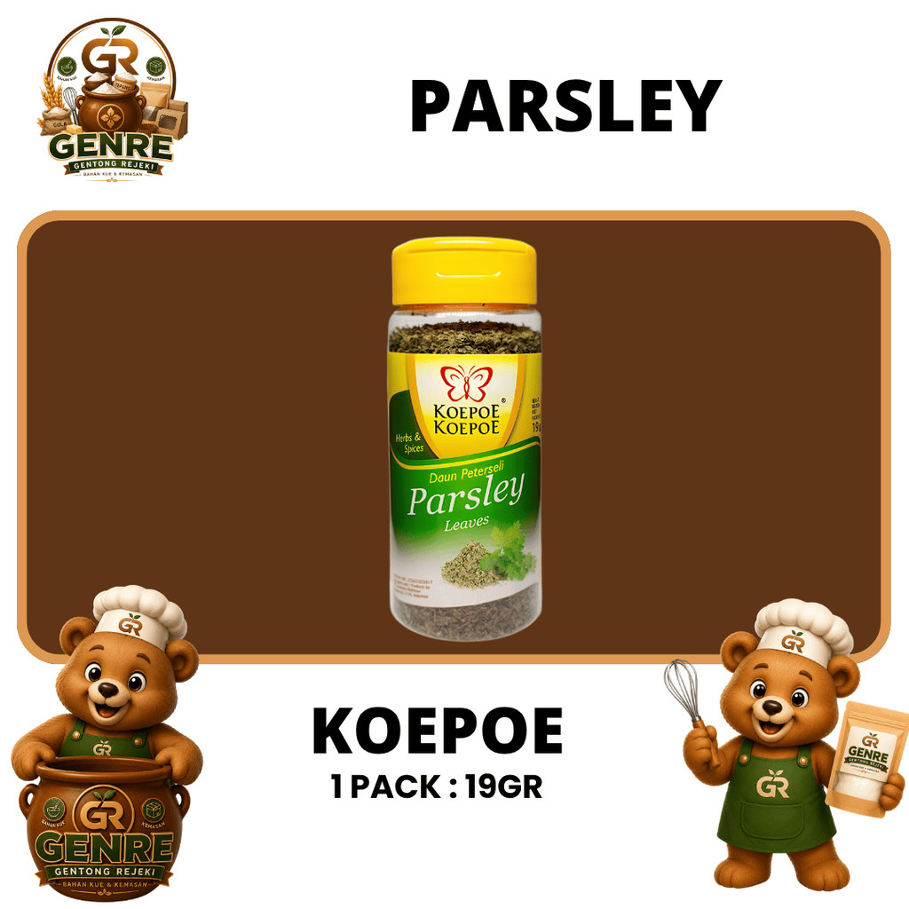 Koepoe Koepoe Parsley 19gr | Daun Parsley Kering Untuk Pasta Sup Salad & Garnish