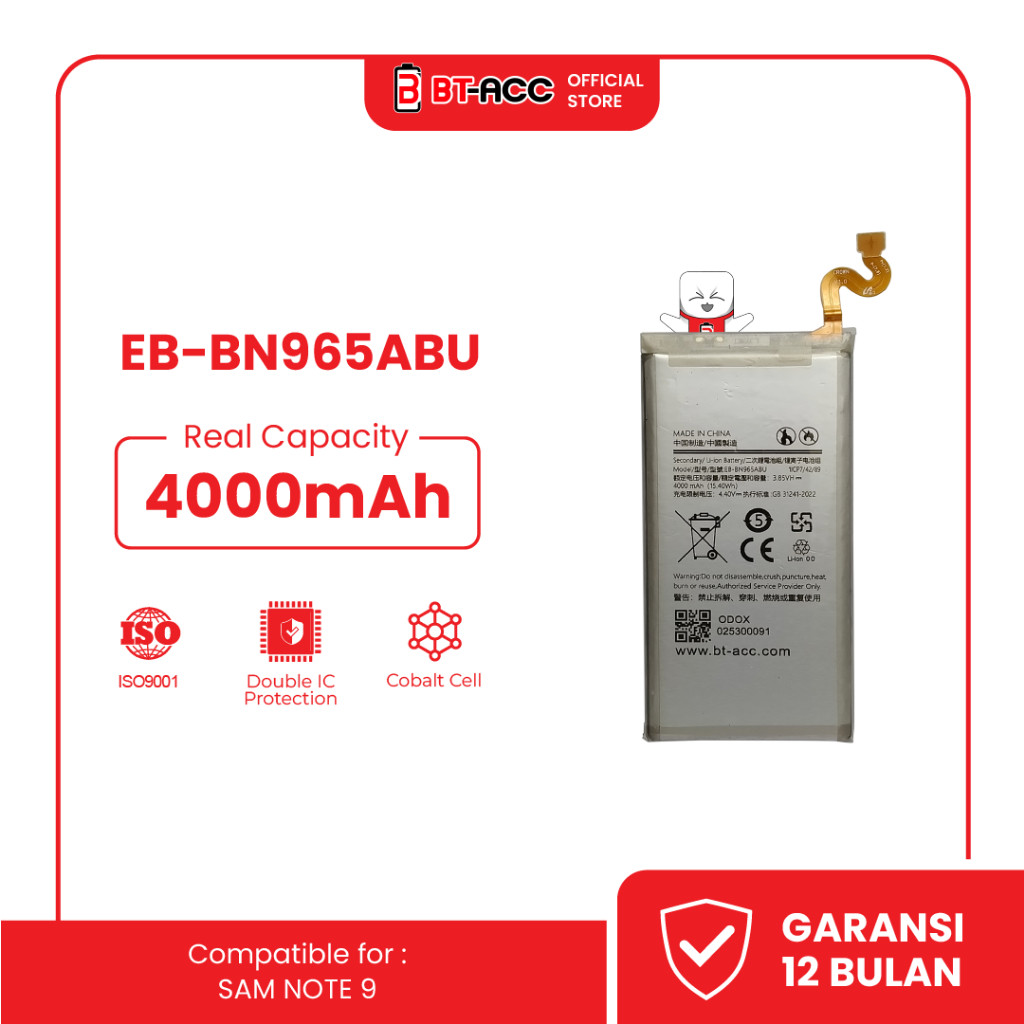 BT-ACC Baterai Battery Batre For Samsung Note 9 -  EB-BN965ABU Ummi Sparepart Suku Cadang Tasikmalay