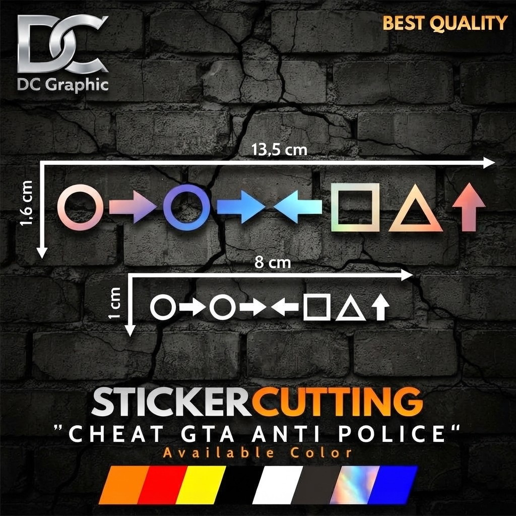 Sticker Cutting "Cheat GTA Anti Police" / Stiker Kode Cheat Game Unik