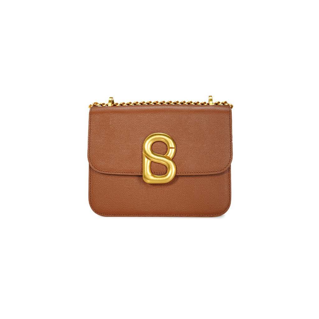 Buttonscarves Audrey Chain Leather Bag Small - Caramel