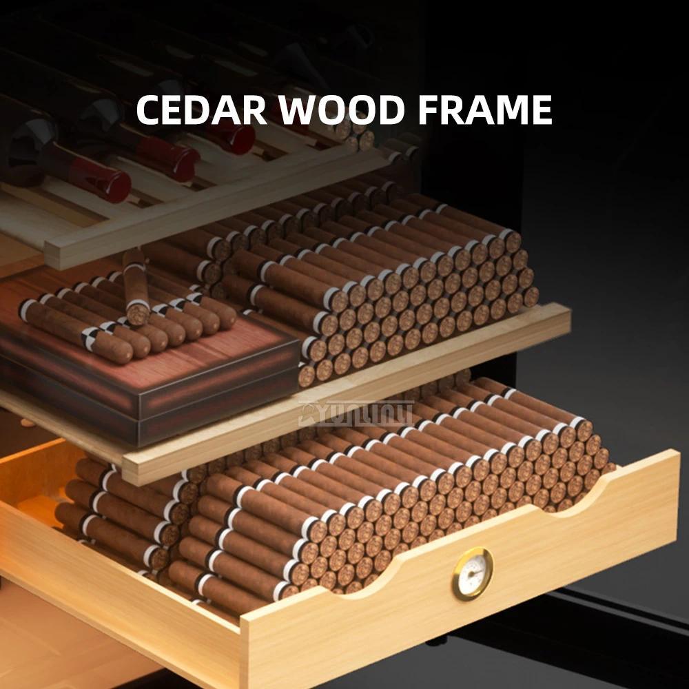 Yunlin Li 60L Air-Cooled Constant Humidity Cabinet Moisturizing Cigar Humidor Wine Storage with Humi