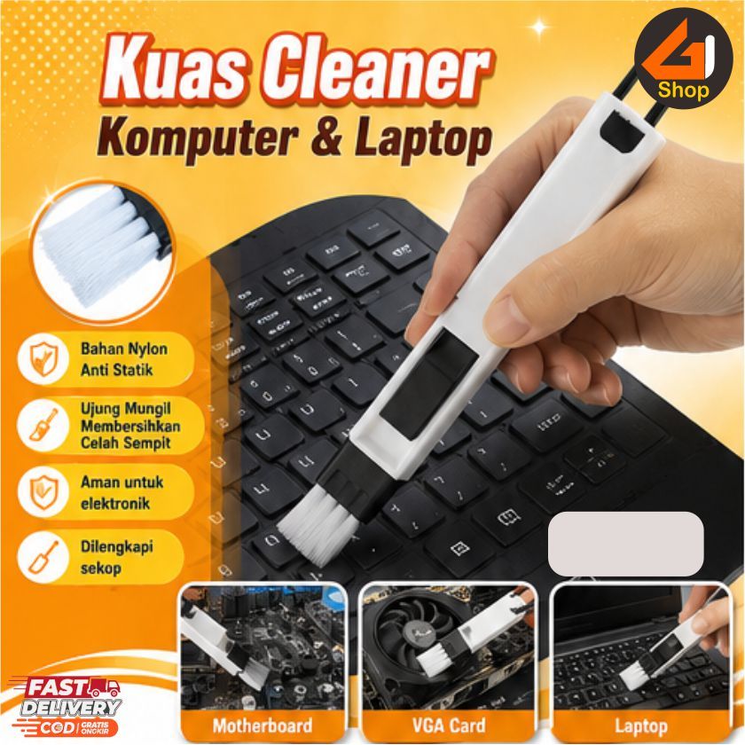 Sikat Kuas Serbaguna 2 in 1 Pembersih Komputer Keyboard Laptop Motherboard VGA Card Kipas HSF Cooler