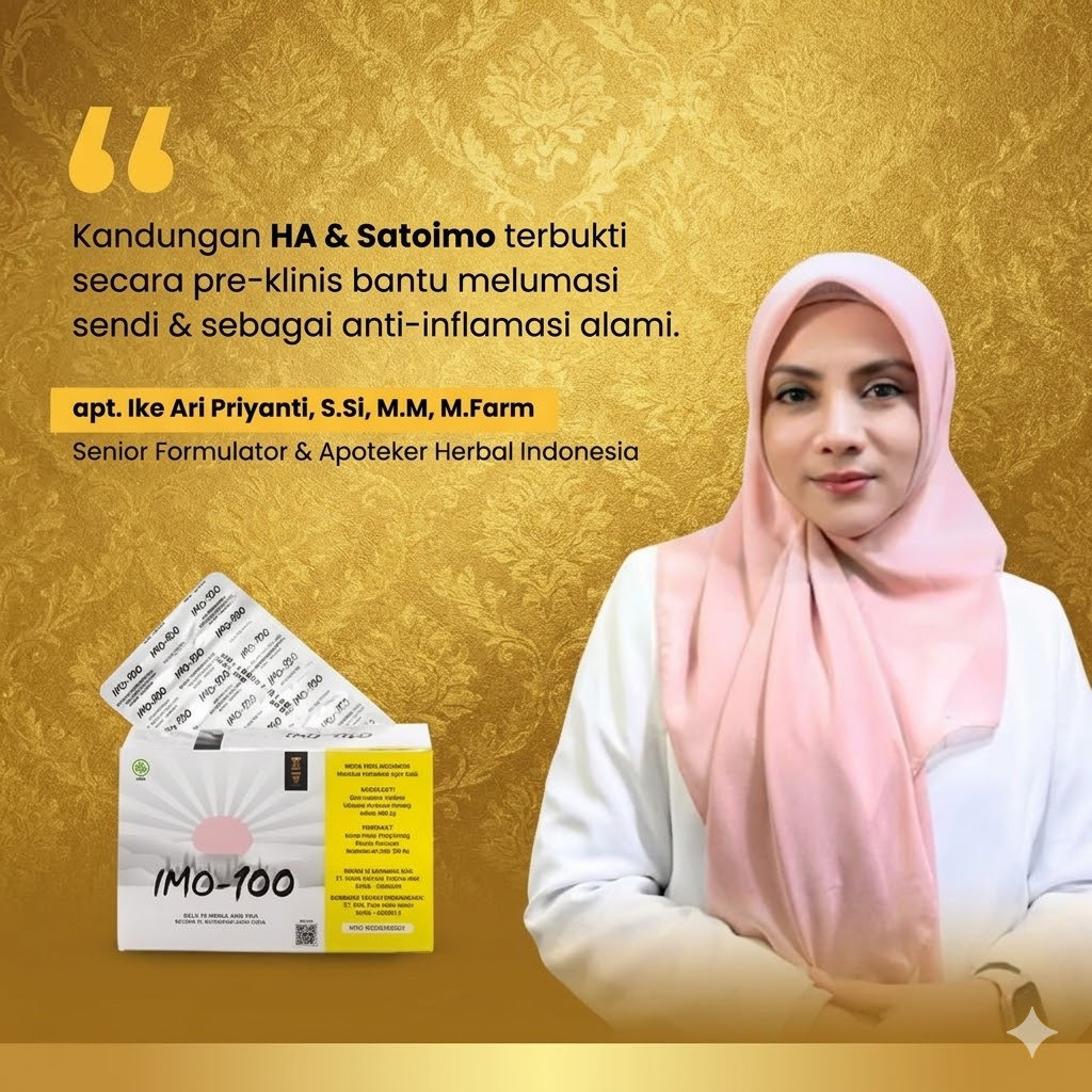 100% ASLI Satoku IMO-100 obat Herbal ampuh redakan Nyeri sendi Lutut Pengapuran Sendi saraf Asam Ura