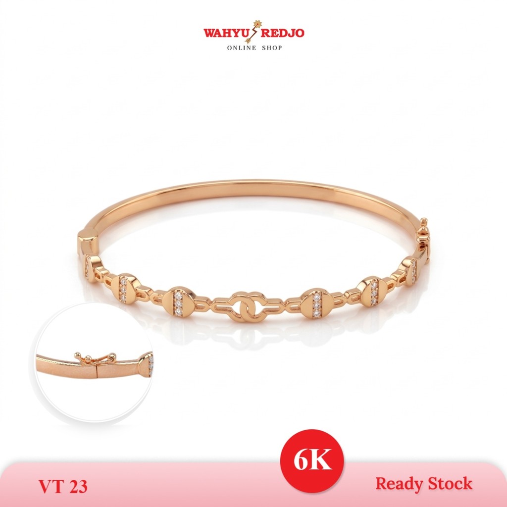WAHYU REDJO - GELANG EMAS 6K  MODEL OVAL MATA (NON PMR)