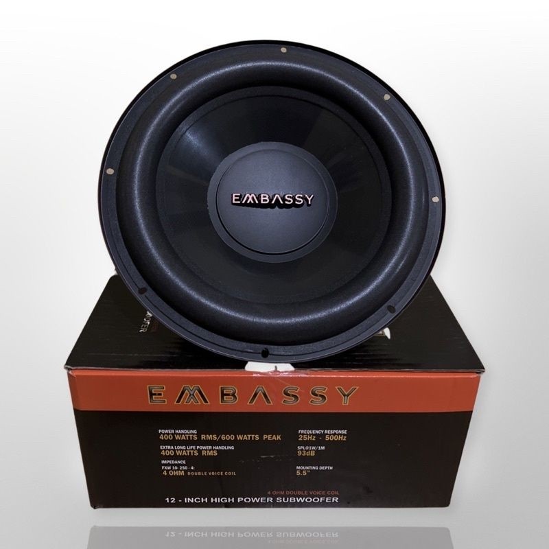 Speaker Subwoofer 12 Inch Embassy ES-1289 Double Coil / Speaker Embassy 12" ES1289 600 Watt Mobil