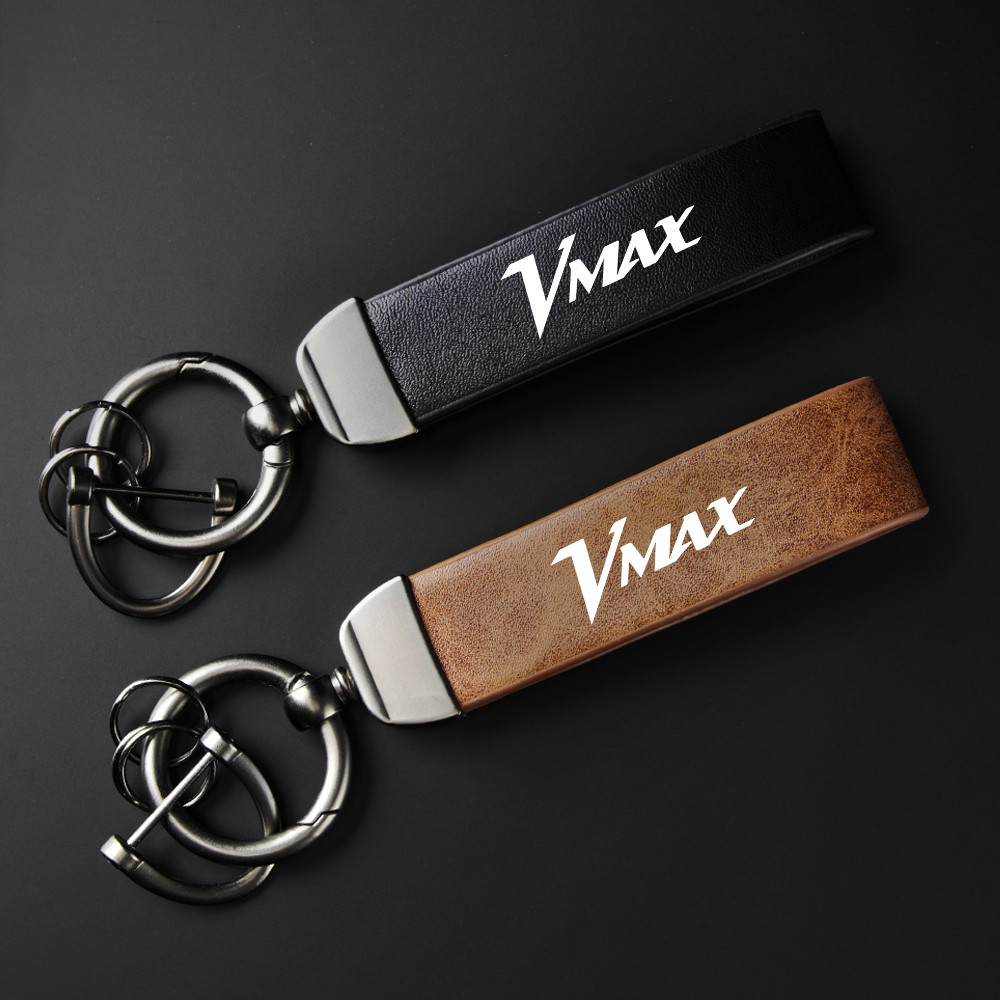 High-Grade leather Motorcycle Keychain Holder Keyring Accessories for Yamaha VMAX 1200 VMAX 1700 VMA
