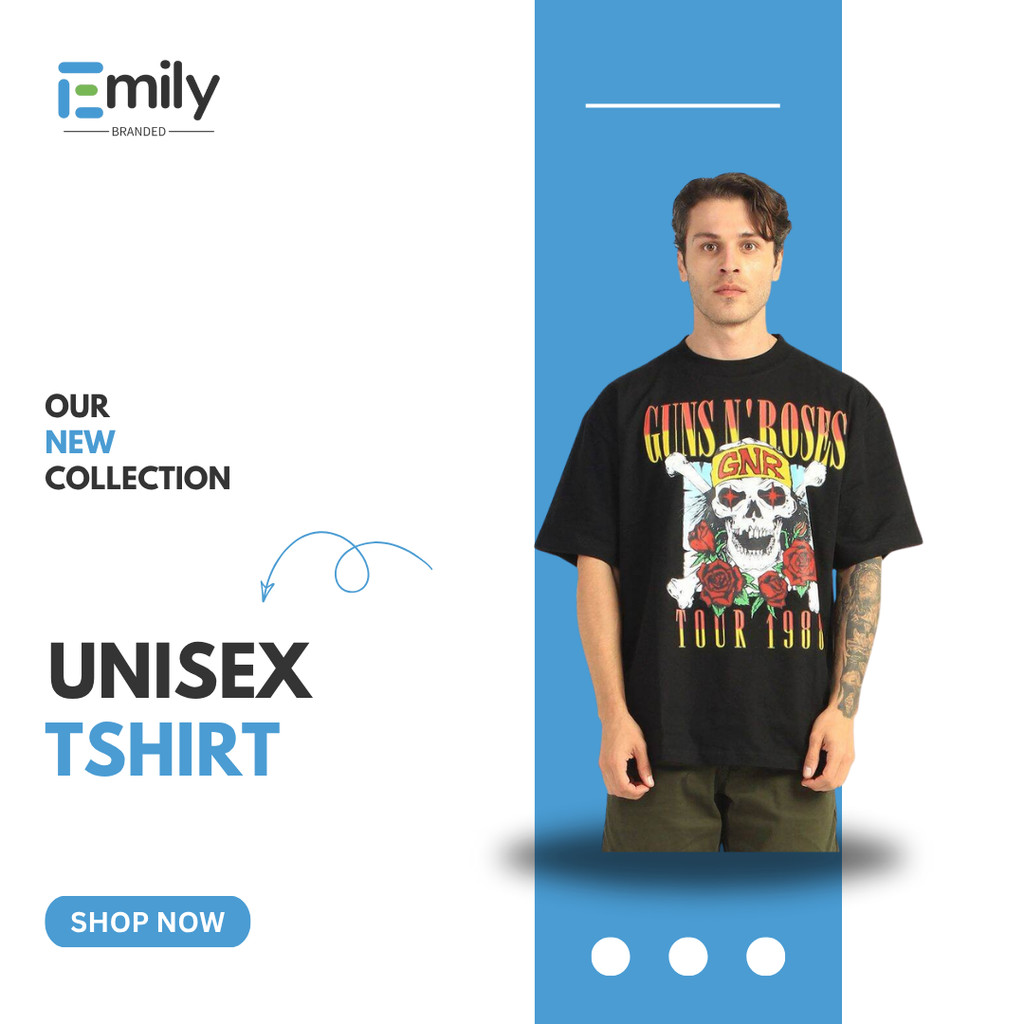 Kaos Lengan Pendek Giant Tee Jays Gun N Roses Tshirt Pria Wanita Unisex Bahan Katun