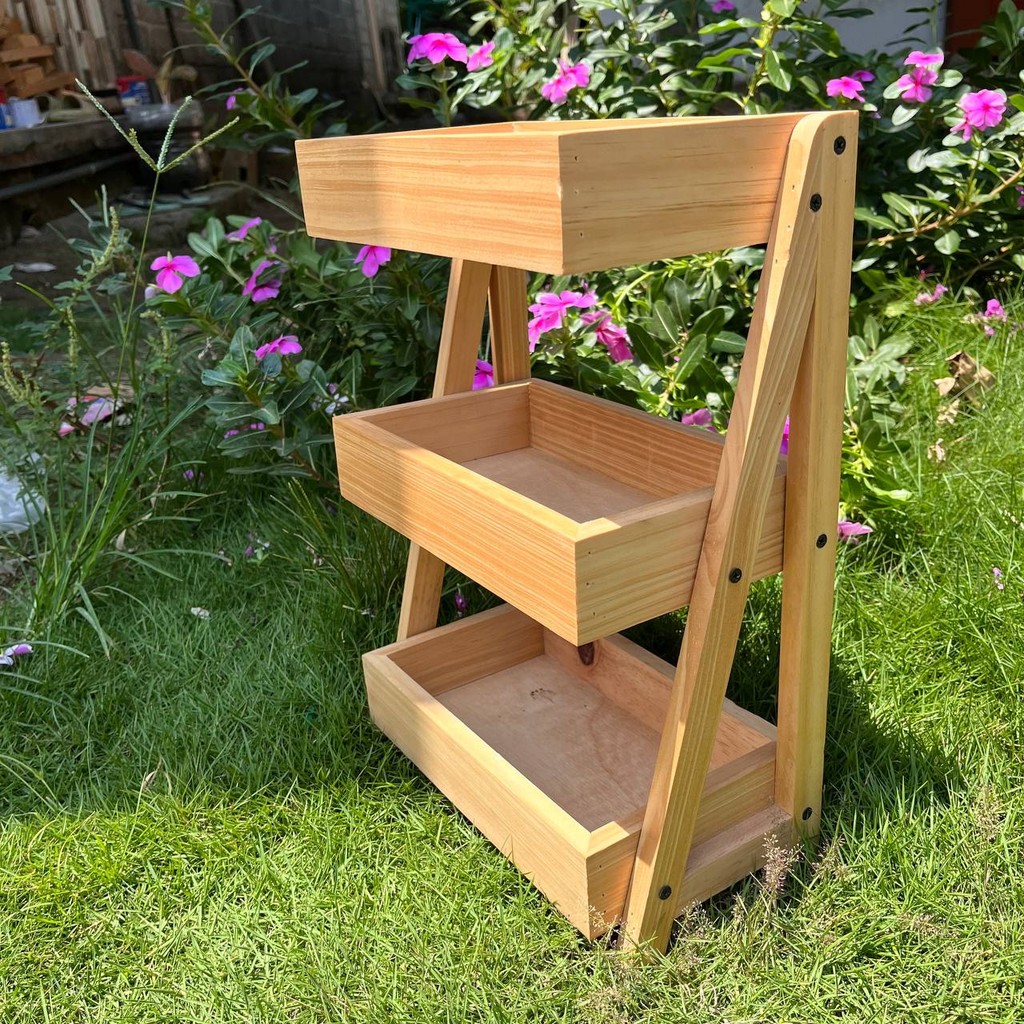 Rak Bawang Kayu 3 Susun / Rak Bumbu Serbaguna