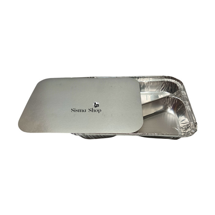 Aluminium Tray Bento sekat 3 BX 2193 / Alumunium BX-2193 Food Grade + Tutup