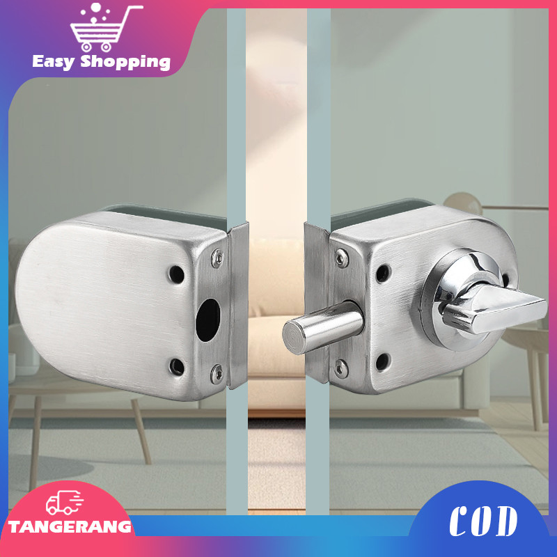 10-12mm Glass Door Lock Kunci Pintu Kotak Kaca Kaca Ke Tembok Kunci Pintu Kaca Kamar Mandi