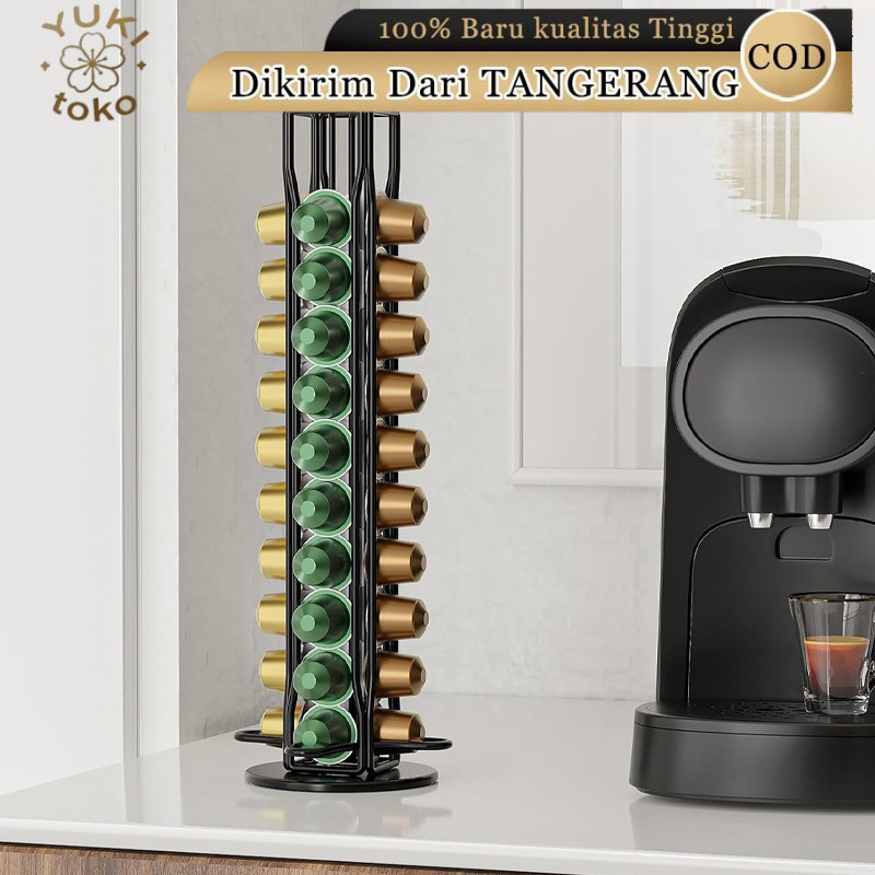 40 Capsul Tempat Kapsul Untuk Nespresso Coffee Rak Holder Nespresso Tempat Kapsul Kopi-Hitam