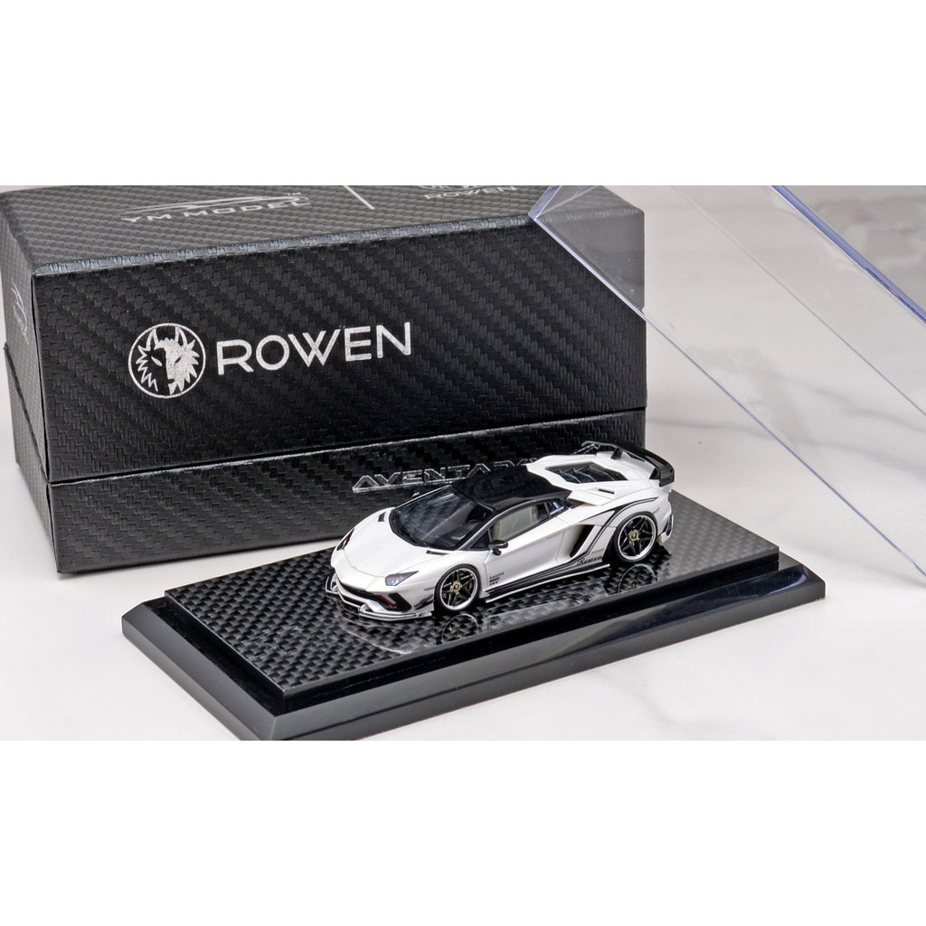 **Pre-order ** YM Model 1:64 Rowen Aventador S LP740-4 White with BlackTop Resin Model Car