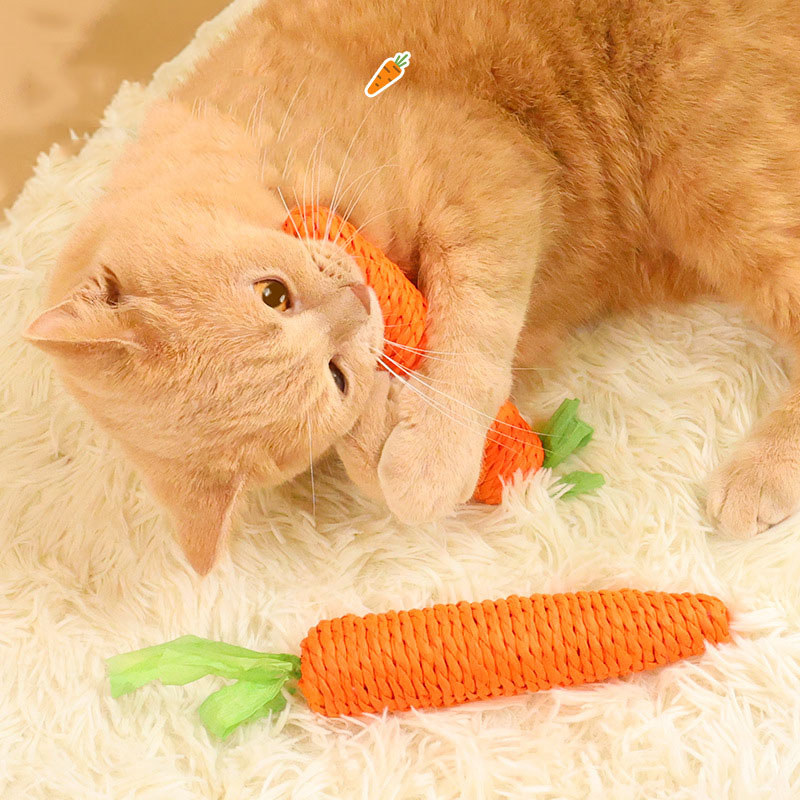 Cat toys make sounds, carrots, cat sticks, self-sex, kitten teething sticks, resistant to bites, cat